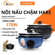 Hare HR-SC535 Slow Cooker, 3.5L Capacity, Safe Ceramic Pot, 170W Capacity, Energy Saving - Family Ki