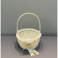 Flower Rattan Bamboo Wicker Storage Basket Bakul Hantaran Bertangkai Hamper Raga Buah Bakul Rotan Ha