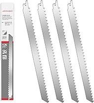 JIAYOUBAO 12" Stainless Steel Reciprocating Saw Blades for Meat Cutting 3TPI Unpainted Saw Blade Kit for Turkey, Frozen Meat, Ice Cubes, Sheep, Cured Ham, Beef, Bone, Wood Pruning
