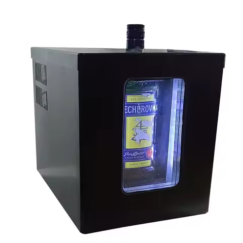 4~5 Liters 1~2 Bottle Glass Door Liquor Cooler Hotel Mini Bar Fridge Wine Quick Chiller