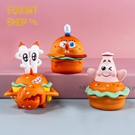 EQUOMT Action Figures Delicious Crab Burger Model Toys Spongebob Mini Dolls Cute Anime Desktop Figur