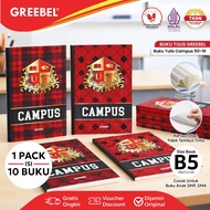 (10 BOOKS) 50 SHEETS CAMPUS BOXY GREEBEL NOTEBOOK (1 PACK 10 BOOKS) CAMPUS 50-1R
