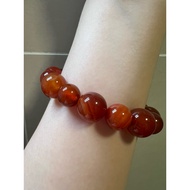 Carnelian red agate bracelet with round beads 14 mm mixed 12.2 mm_Jade_PU 4u nature_motivation and c