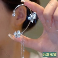 Taiwan Shipment Butterfly Flow Zircon Ear Hook No Pierced Ears High-End Niche Design Light Luxury Bo