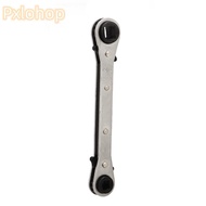 PXLOHOP 2pcs HVAC Service Wrench Set, Double Head / Double Ended with Hex Bit Adapter Ratcheting Ref