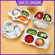 Sus 304 Children's Stainless Dinner Plate / SUS 304 Stainless Children's Divider Dinner Plate / Stai