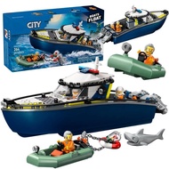 Compatible with Lego Building Blocks City Series 60456 Police Patrol Boat Big Chase Boy Assembled Ch