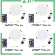 [Amleso] Led Downlights for Ceiling Dimmable RGBW, Recessed Ceiling Lighting for Living Room, Kitchen, KTV, Bars