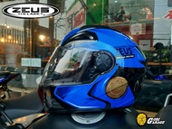 หมวกกันน็อค ZEUS ZS-811A PEARL BLACK -AL39 BLUE แถมฟรี!! สปอยเลอร์แต่งทรง a L One