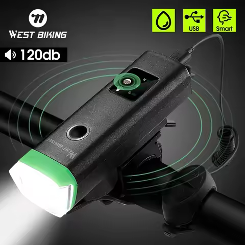 WEST BIKING Front Bicycle Light USB Rechargeable LED Bike Light Waterproof Cycling Headlight Climbin