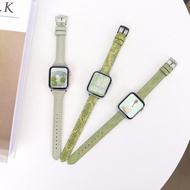 From Small PU Leather Strap Green Printed GC&BL Pattern Suitable For Smart Watch 7 6 5 4 3 2 1 X8Max