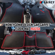 Car Mazda LAXCY Carpet Honeycomb Floor Mat CX5 2012-2025 CX3 2015-2025 CX8 2017-2025 CX9 2006-2025