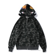 Bape Shark Hoodie Áo áo thời trang Bộ áo khoác Kẻ khóa Kẻ khóa Knip với túi BH-VN