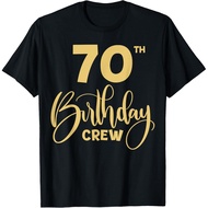 Men's cotton T-shirt 70th Birthday Crew for Gifts Birthday Party Group Family T-Shirt