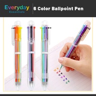 【E.E】Pen Bola Mata 6 Warna Creative 6 Color Ballpoint Pen Rainbow Multicolor Pen For Smooth Writing 