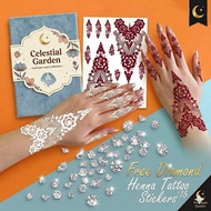 FREE DIAMOND  Inai Sticker White Exclusive Henna Sticker Design Pengantin