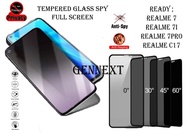 Tempered Glass Privacy Anti Spy Full Glue Realme 7 7i 7pro C17 PRO