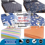 Alshone Full Garterized Bedsheet Fitted Bed Sheet Queen Size Mattress Protective Cover