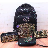 Ready stock Smiggle  sequins backpack Boys and Girls  School Bags stationery set water bottles