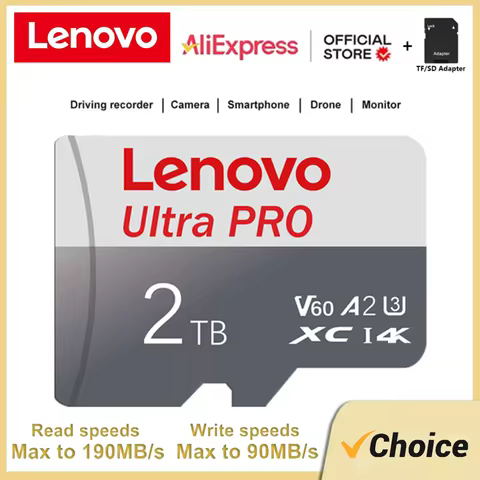 Lenovo 2TB High Speed Memory Card 512GB Micro TF SD Card 1TB Mini SD Card 128GB 256GB TF Card V90 Sp