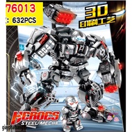 Lego set to install White Iron Man IRonMan puzzle code 76013 has 632pcs Hulk Ironman Silver