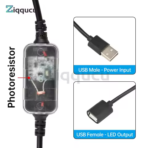 Light Sensor Switch Light Control Sensor Switch USB Cable Day/Night Auto-On Light Sensor Cable for C