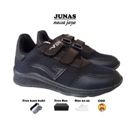 Sepatu Sekolah Anak Laki Laki Perempuan SD SMP SMA Sneakers Anak Anak Cewek Cowok Hitam Polos Pereka