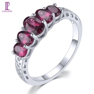 Lohaspie Đồ Trang Sức Chính Hãng 2 Carats Bạc 925 nhẫn chính gốc Tự Nhiên Rhodolite Garnet Citrine N