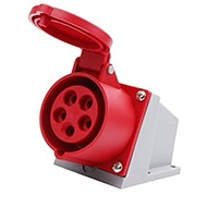 CEE INDUSTRIAL WALL SOCKET 16AMP X 5PIN ( RED )