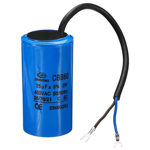 1/2/3Pc CBB60 Running Capacitor AC 450V 2 Wire 50/60Hz 25/30/35/40/45/50/60/70uF for Air Compressor 