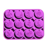 Floral Round Disc UV Epoxy Resin Mold 12 Month Flower Jewelry Casting Mold Handmade Birth Flower Pendant Resin Mold