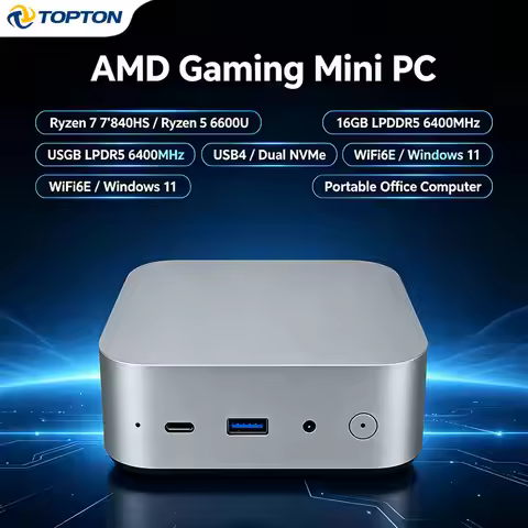 AMD Gaming Mini PC Ryzen 7 7840HS Ryzen 5 6600U 16GB LPDDR5 6400MHz USB4 Dual NVMe NUC Windows11 WiF