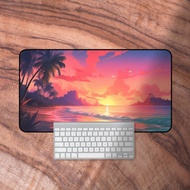 Sunset Desk Mat, Pink Sky Mouse Pad, Hawaii Keyboard Mat, Gaming Desk Mat XL, Neoprene Gaming Mat, Giant Desk Mat