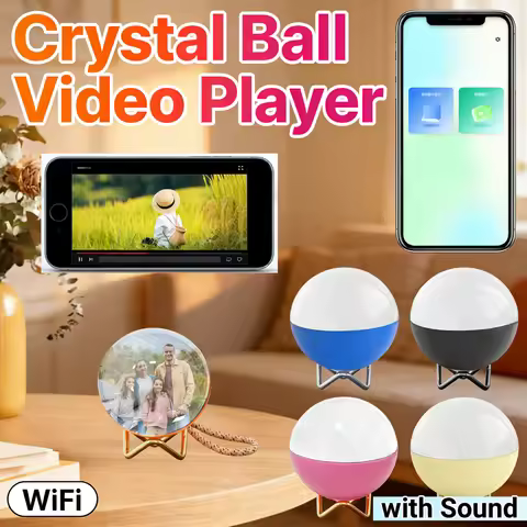Crystal Ball Video Player 2.7in Memory Sphere Lamp Digital Display Video Ball Gift for Anniversary B