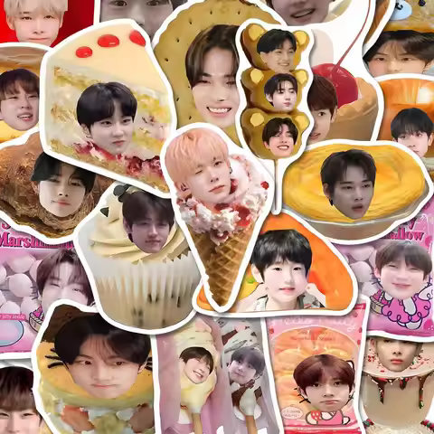 70pcs Kpop Photo Stickers Cute Food Avatar Stickers Kawaii Waterproof Photo Sticker Fans Collect Gif