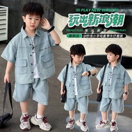 2 Years Old 3 Years Old 4 Years Old 5 Years Old 6 Years Old baby Boy short sleeve Summer Denim Suit 