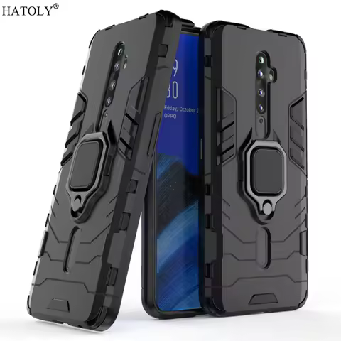 For OPPO Reno2 Z Case Cover For Reno 2Z Protective Case Finger Ring Armor Back Shell Coque Hard Phon