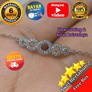 WBR 026 - Gelang Perak Sterling EMAS PUTIH ASLI KOREA (Awet 7 tahun++) Free Box Mika dengan VIDEO ge