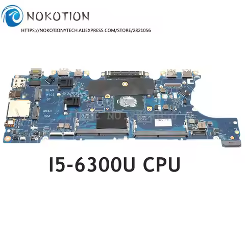 NOKOTION CN-0DGYY5 0DGYY5 For DELL Latitude 7470 E7470 Laptop Motherboard AAZ60 LA-C461P SR2F0 I5-63