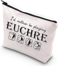 G2TUP Euchre Player Makeup Bag Euchre Game Bag I'd Rather be Playing Euchre Card Game Gift Pouch, Eu
