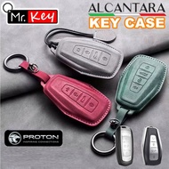 【Mr.Key】Proton Leather Alcantara Car Key Case For Proton X50 X90 S70 Remote Case Key Cover Accessories Shell Keychain