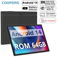 YQ10S Android Tablet 10.1 Inch Tablet, Android 14 Tablet PC, RK3326S 4-Core 1.6Ghz/2GB RAM 64GB ROM/