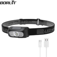 Ready Stock BORUiT Portable Mini LED Headlight Powerful Headlamp Cycling Climbing Fishing Torch Flas