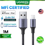 UGREEN MFi Certified USB To Lightning Cable 2.4A QC Fast Charging Apple CarPlay iPhone 14 13 12 11 P