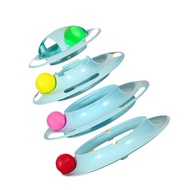 New MeowFun 4-Tier Interactive Cat Toy - Spinning Teaser Tower with Balls & Feathers for Self-Play, 