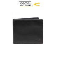 camel active Men Bi Fold Wallet Leather 9 Card Compartments Milled Finished Dark Brown (SW7B55HVC7#DBN)