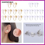 [Sharprepublic] 10 X Non Pierced Clip Earring Converter Jewelry Making Earring Findings Metal DIY Pa