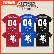 BEYONCE 2025 COWBOY CARTER TOUR Merch Jersey T-shirt BLUE RED Unisex Vintage Fashion Street Loose Pr