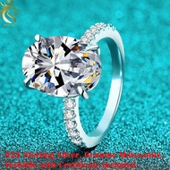 8Ct Real Moissanite Ring 925 Sterling Silver Pass Diamond Tester GRA Certified D Color Egg Cut For W