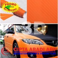 CARBON STICKER/CARBON FIBER ORANGE STICKER 3D L-150 CM HIGH QUALITY